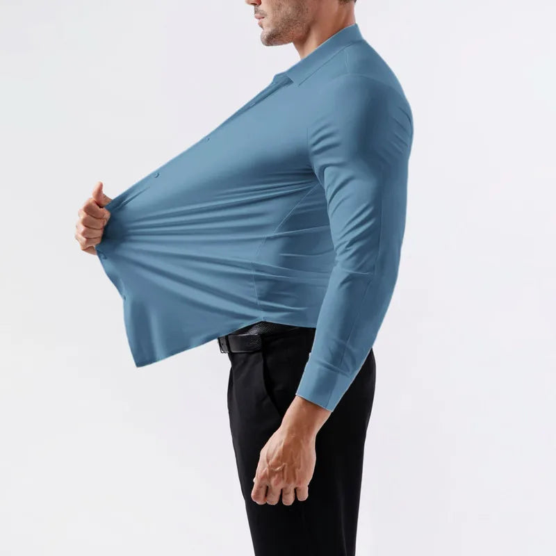 Premium Men's Ultra-Stretch Shirt - High-Quality Business Formal Long-Sleeve Shirt for Social and Casual Wear Spring 2025