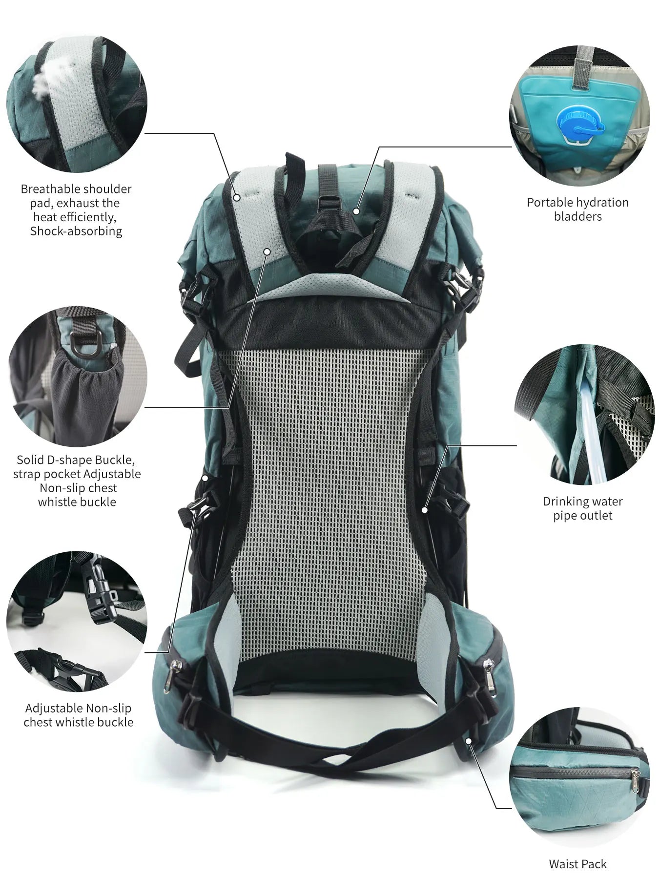 40L Outdoor Hiking Camping Backpack Large Capacity Waterproof Climbing Bag Travel Equipment Men Women's 2024 New Backpack
