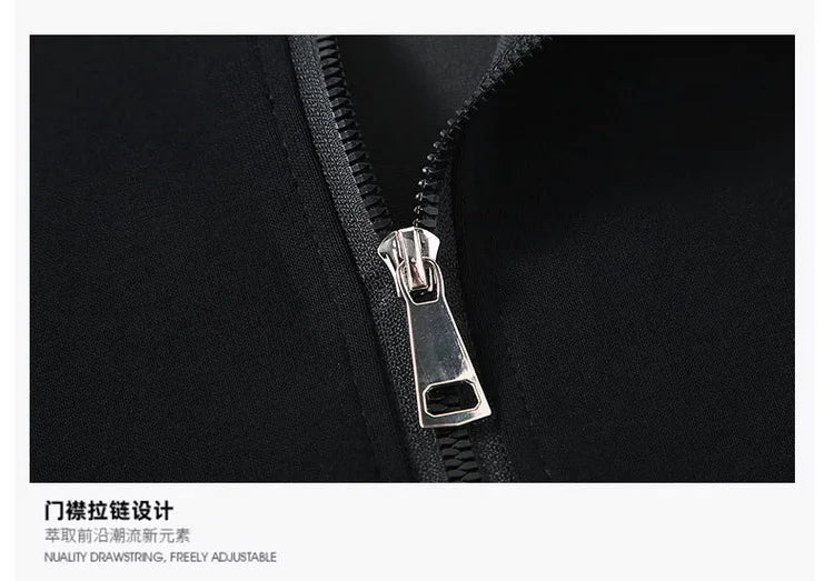Big Size Clothing Store Sweatshirt Men Half Turtleneck Zip-up Long Sleeve Pullover Male Loose Fit Spring Autumn Large Plus 10XL