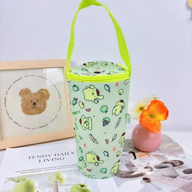 Sanrio Handheld Water Cup Bag Hello Kitty Cold Insulation Heat Preservation Portable Cartoon Water Bottle Pocket Kawaii Outdoors