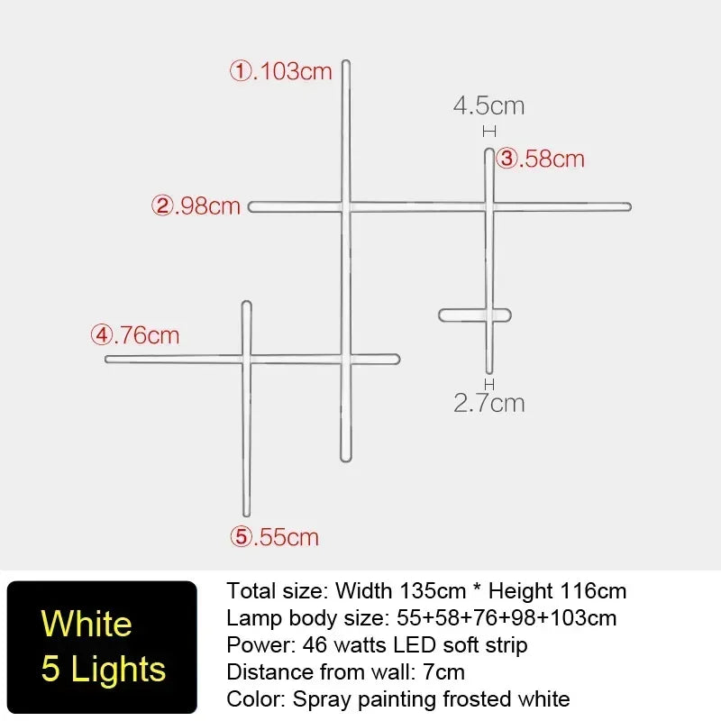 Italy Line Metal LED Wall Pendant Lights Stylish Dinning Room Bar Wall Hanging Lamps Home Decor Factory Outlet Lighting Fixtures
