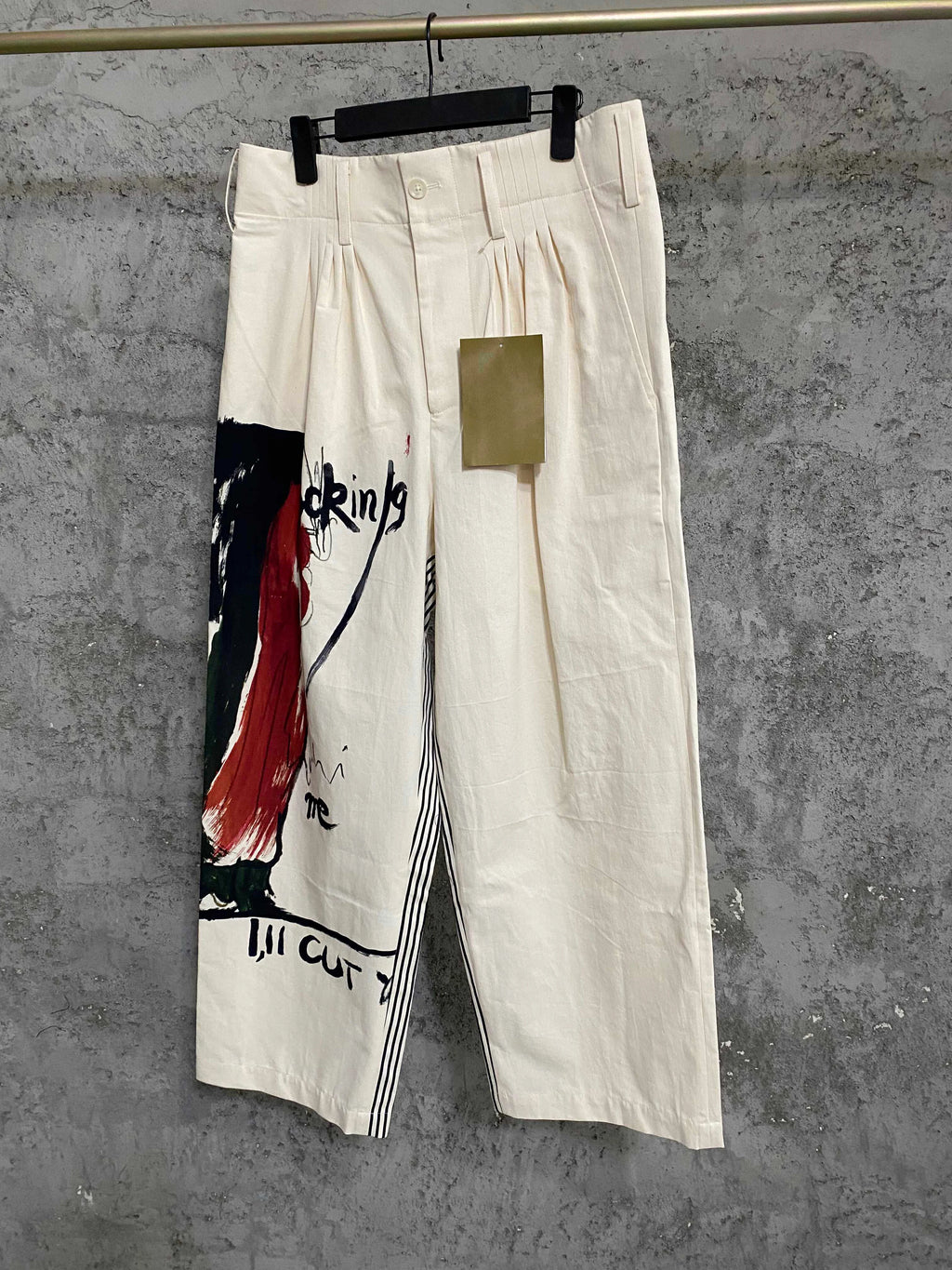 TOP-YAMAMOTO printed replica pure cotton long pants for men and women's casual wear
