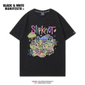 Rock Retro Slipknot T-Shirt Short Sleeve Men's Heavy Metal Cartoon Printed Loose Top Half Sleeve