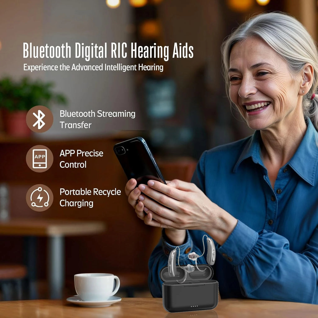 Hearing Aid High Quality 16 Channel Digital Bluetooth Hearing Aids for Seniors Adult Deafness Hearing Aid Rechargeable Audifonos