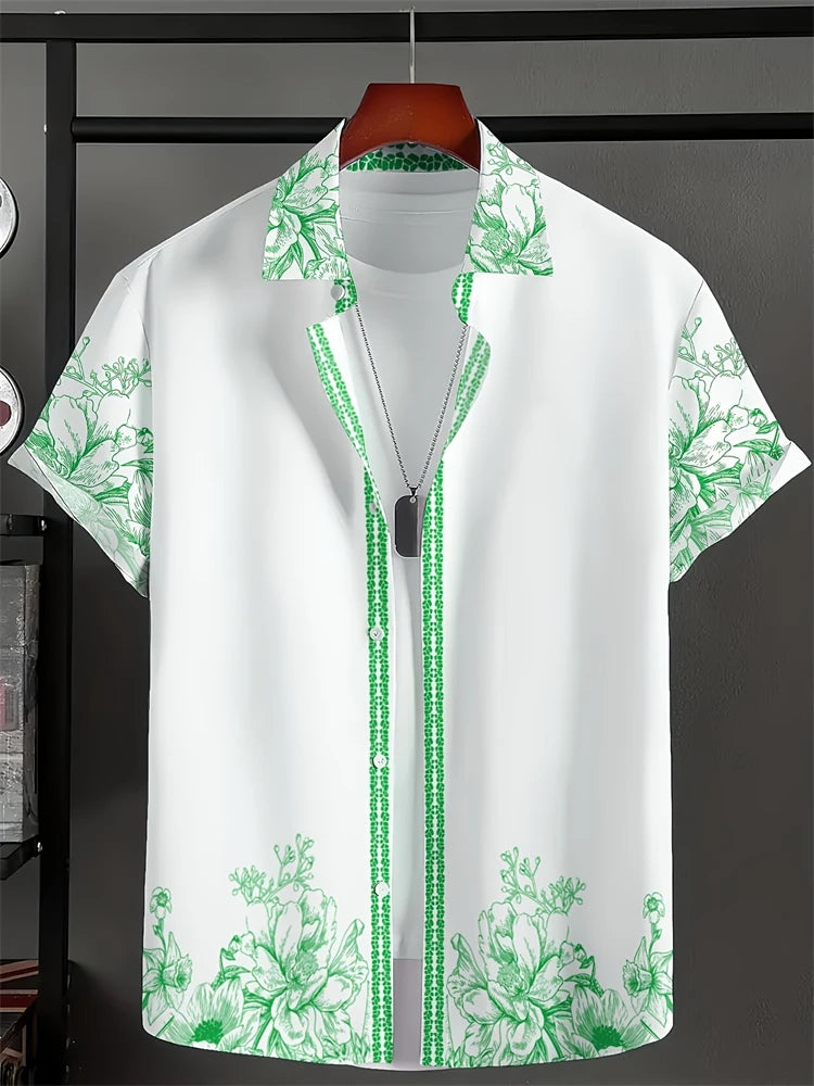 Hawaii Fashion Black And White Plaid Shirt Summer Simple Daily Men's And Women's Lapel Button Down Tops Oversized Cool Casual