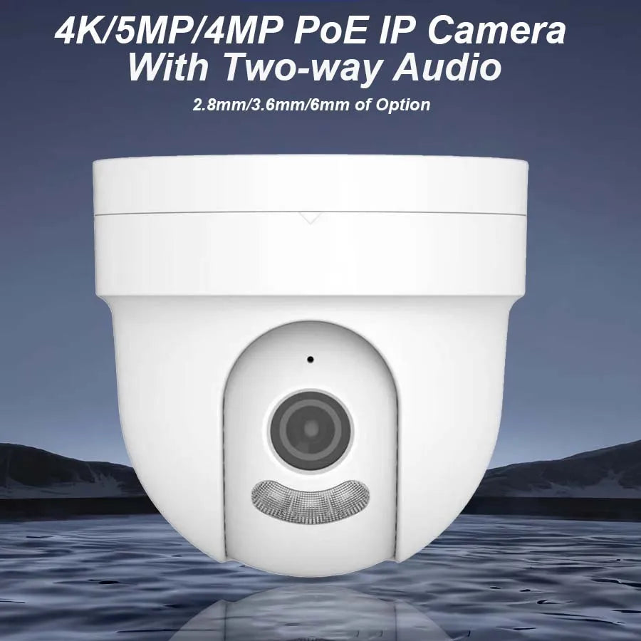 CCTV IP POE Security Dome Camera 4K 5MP 4MP Tow-way Talk Dual Light Video Humanoid Detection ONVIF NVR Surveillance Camera