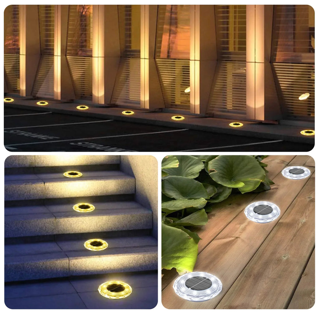 Solar LED Underground Light 8LED Outdoor Lawn Light Waterproof Path Light for Lawn Decoration Garden Terrace Courtyard