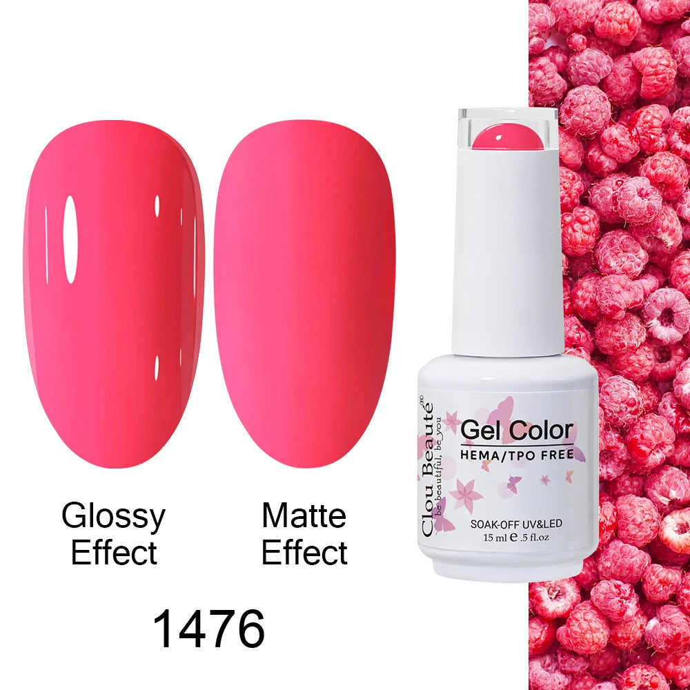 Clou Beaute HEMA TPO FREE Caramel Brown Wine Red Coffee Gel Nail Polish High Pigment Autumn Nail Art Full Coverage UV Varnish