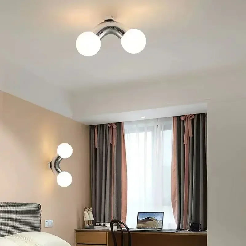 Modern Creative Lighting Design Rainbow Wall Light Childern's Room Kindergarten Asile Bedroom Bathroom Glass Ball Wall Lamp
