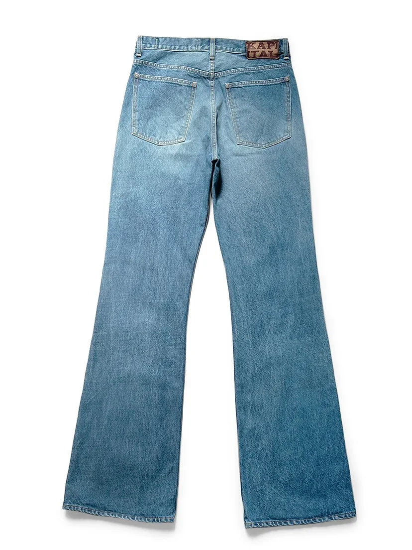 KAPITAL Hirata Kazuhiro New Arrival japan Style Cotton Casual Flare Light Blue Denim Jeans for Men