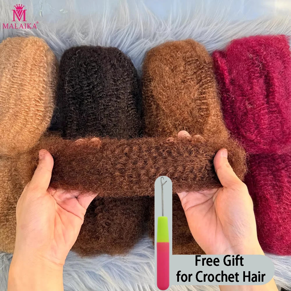 4C Afro Kinky Curly Bulk 10-18Inch 30g/50g Pack Crochet Human Hair Extensions No Weft Brazilian Remy Bulk for Locs Braiding Hair