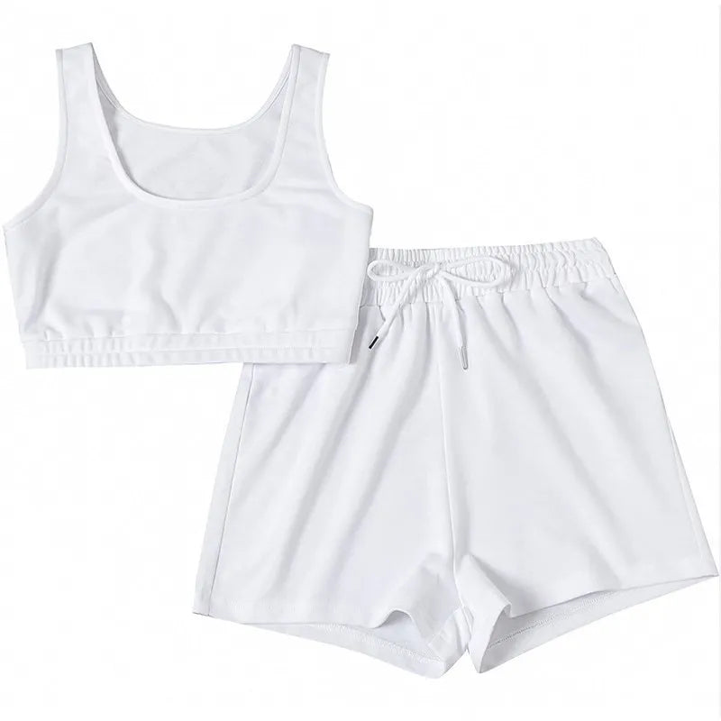 Tanks Shorts Summer women's matching sets Sexy Gym Holiday Summer Vacation Club Outfits 2 pieces set for woman Y2K Clothes