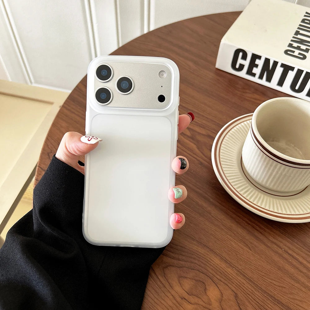 Luxury Transparent Matte Case For iPhone Air 17 16 15 14 13 12 Pro Max Plus 16E Clear Candy Color Silicone Soft Cover Shell 17P