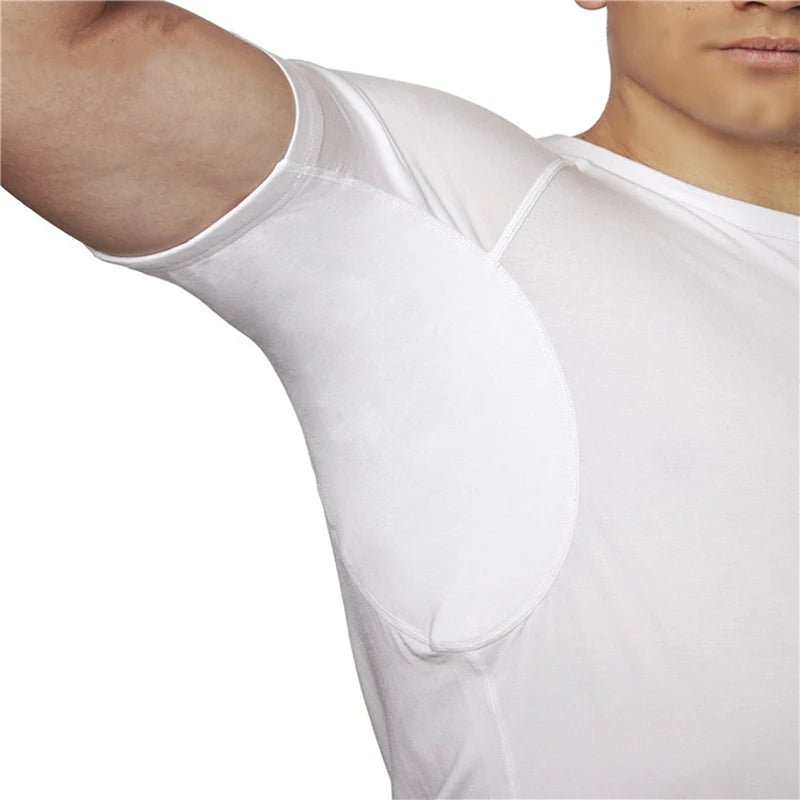 Wholesale Sweatproof Undershirt Men With Underarm Sweat Pads T Shirt Slim Fit V Neck