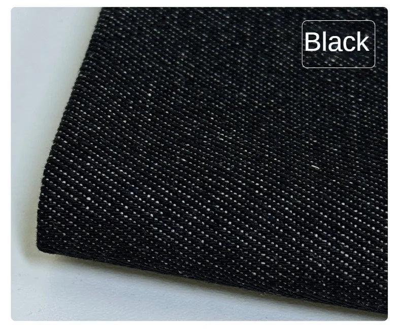 Twill Cotton Denim Fabric By The Meter for Jeans Clothes Dresses Handbags Shoes Hats Sewing Cloth Wearable Blue Black