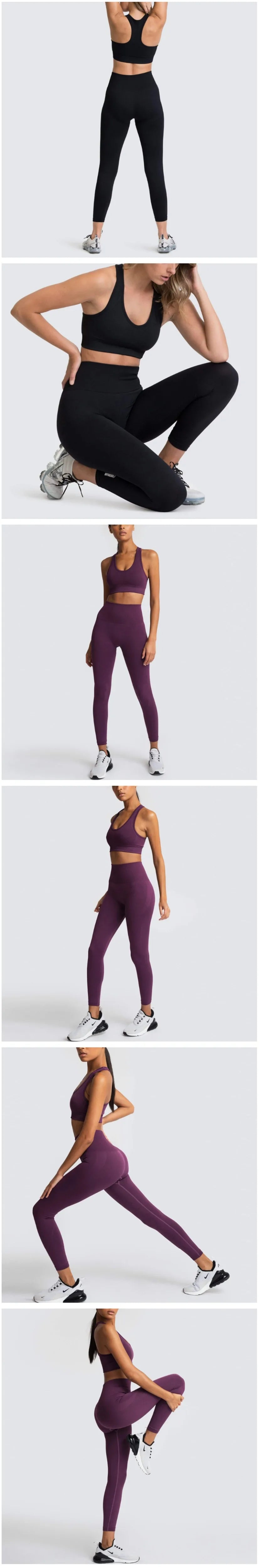 NEW Women's Yoga Set Seamless Sportswear 2-Piece Gym Yoga Clothes Sports Bra + Leggings Running Wear Skinny Sports Set Suits