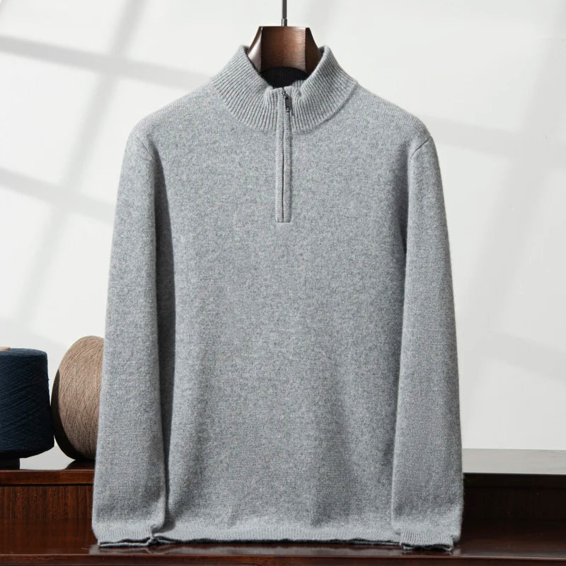 Autumn and Winter 100% Cashmere Men's Clothes Classic England Wind Solid Color Man Thicken Sweater Fashion Men Knitted Pullover