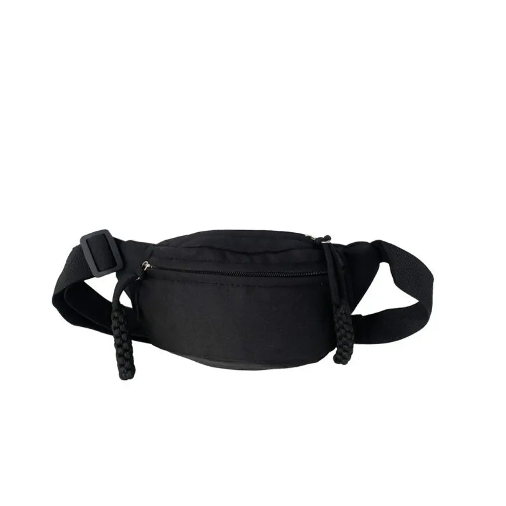 Fashion Canvas Children Bag Solid Color Large Capacity Crossbody Bag Zipper Water Proof Shoulder Bag