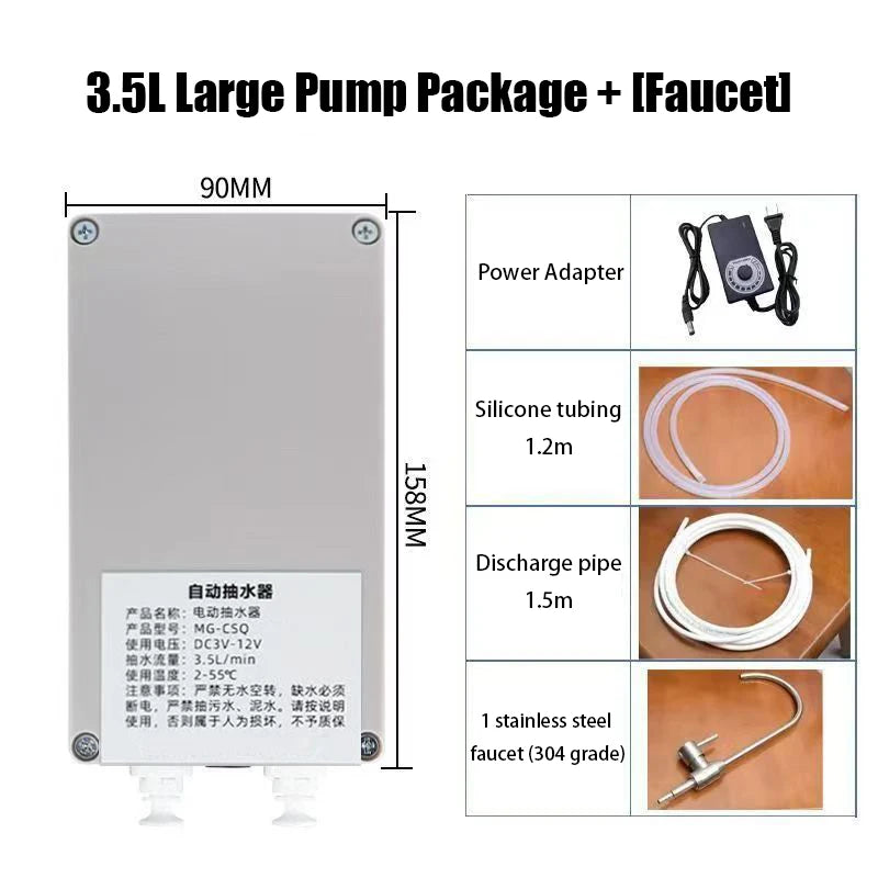 12V Caravan Electric Kitchen Water Pump Faucet Automatic Water Suction Pump 2L/3.5L Min Faucet Automatic Suction Pump For Galley