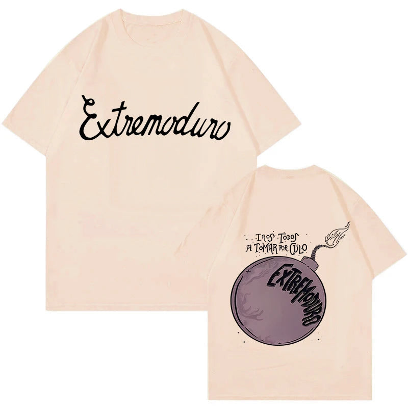 Unisex Fashion Rock Band Extremoduro Print Short Sleeve T Shirt Men Women Graphic Vintage T-Shirt Y2k Hip Hop Tees Tops Clothes