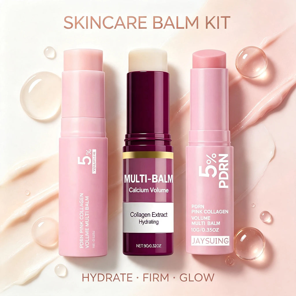 2026 New PDRN Pink Collagen Multi Balm Stick Volume Firming Anti Aging Smooth Fine Lines Eye Neck Forehead Smile Lines Face Care