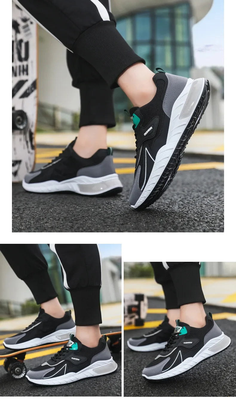Men's Sneakers Fashion Breathable Vulcanized Shoes Casual Sports Shoes Men Trendy Lace-up Sneakers Zapatillas Hombre 2024