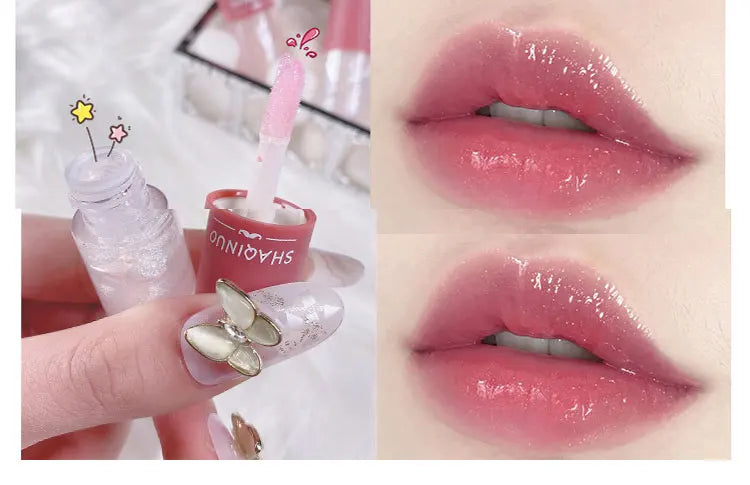 Shuiguang capsule lip honey kit moisturizes and moisturizes the mirror surface sparkling colorless transparent glass lip oil