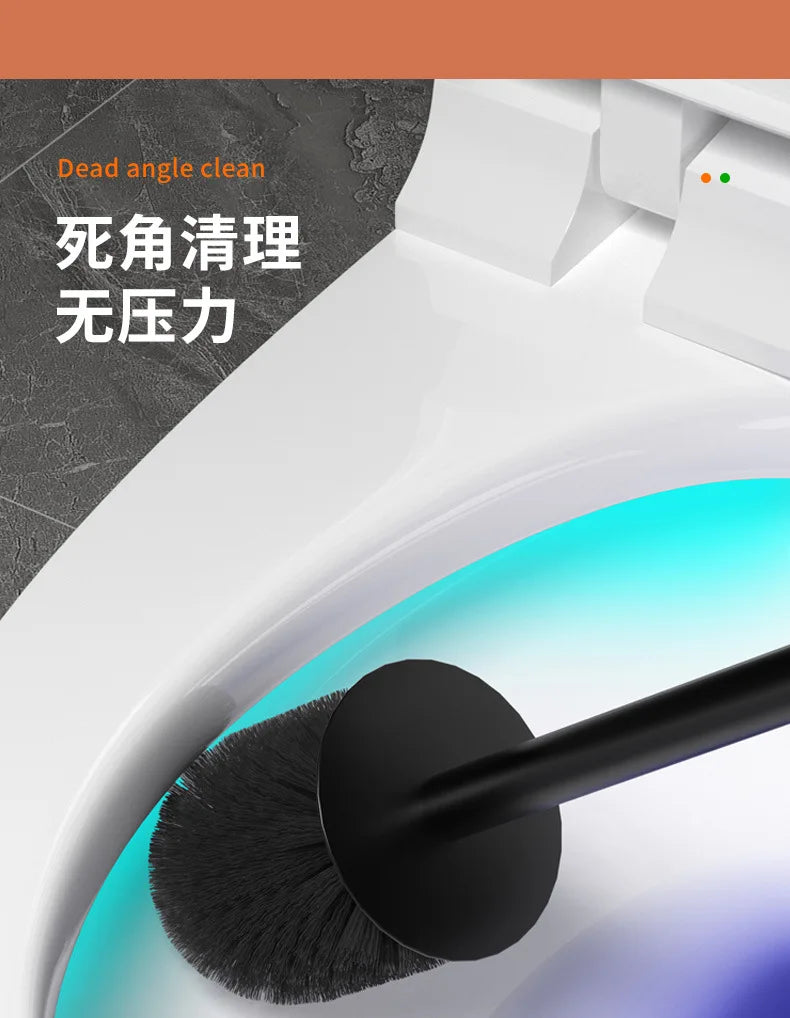 Toilet Brush Holder Wall Mounted Bathroom Cleaning Brush Toilet Brushes For Cleaning Storage Space Aluminum