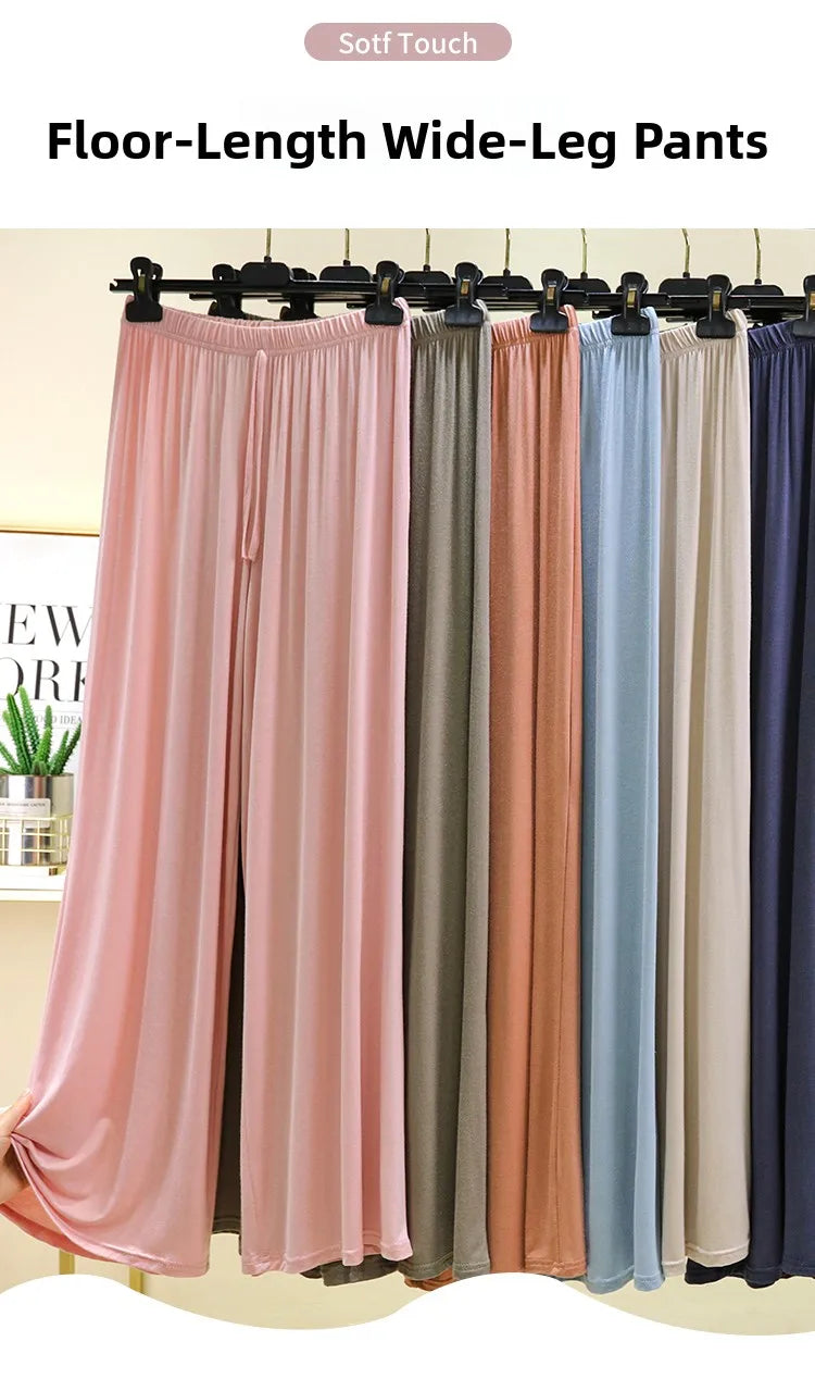Modal Floor-Length Wide Leg Pants Loose Home Spwear  Color Versatile Casual Summer Thin Home Pants Women