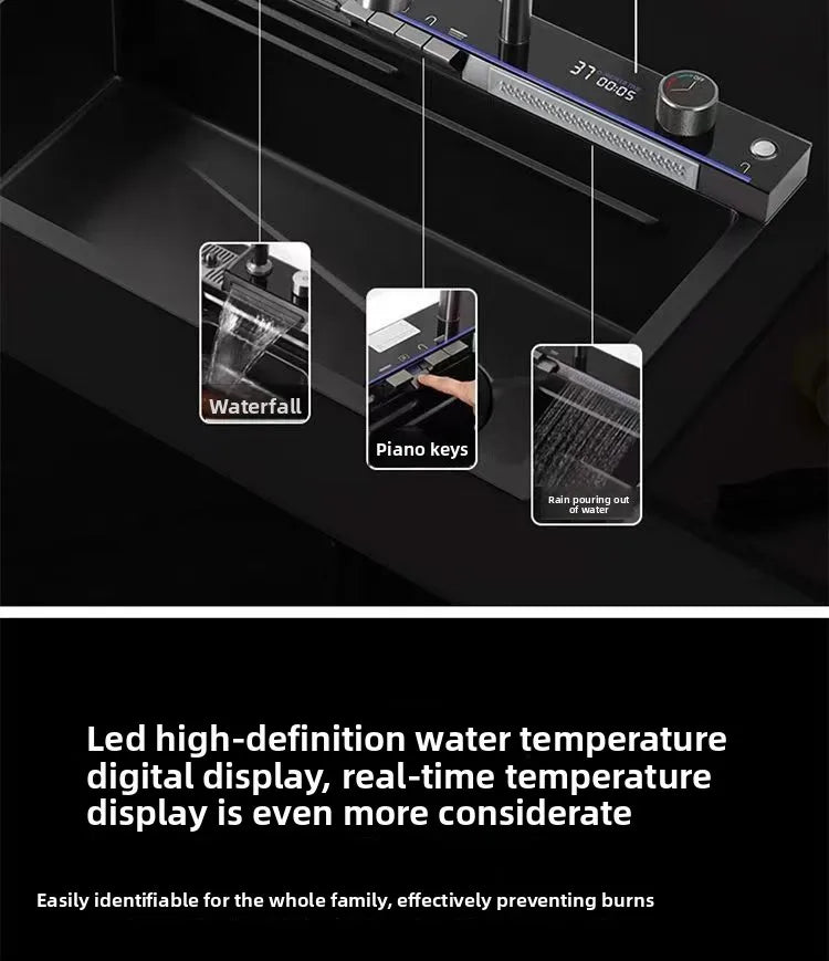 Kitchen Sink Nano Stainless Steel Kitchen Sink Large Single Bowl Wash Basin Kitchen Items Kitchen Sink Dishwashing Sink