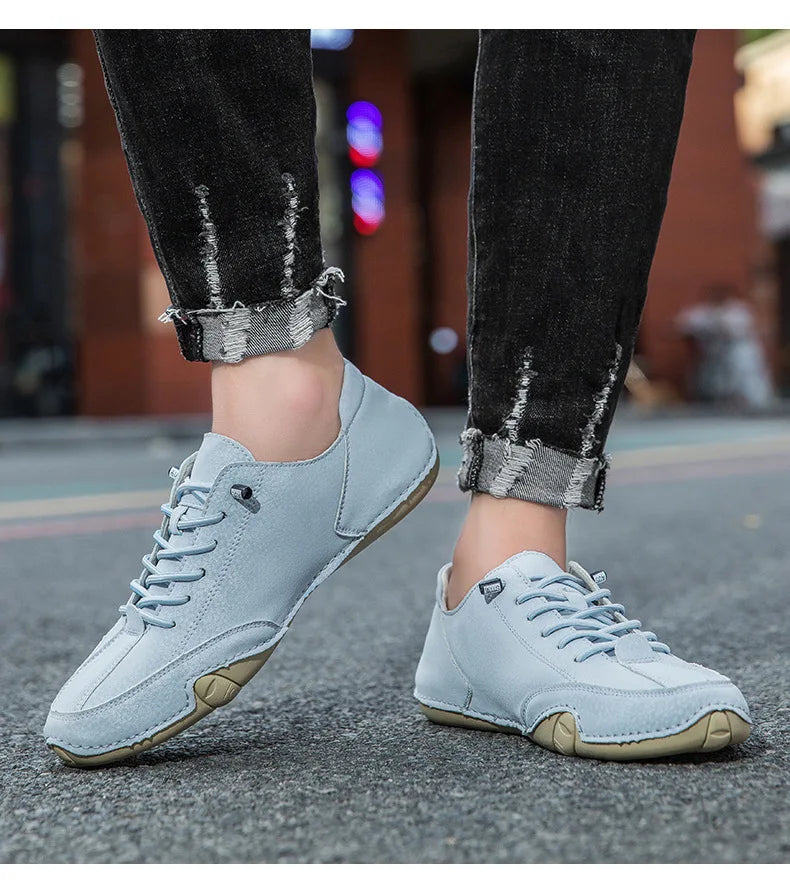Men Leather Casual Shoes Luxury Low Top Sneakers Comfortable Mens Shoes Big Size Designer Loafers Moccasin Shoe Man 2026 New