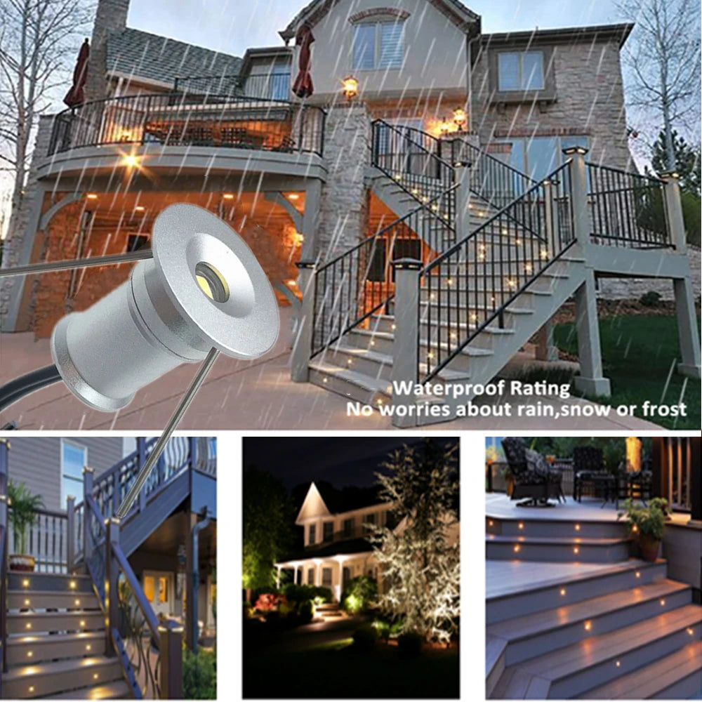 IP67 Mini Underground LED Light Waterproof 1W Garden Recessed Inground Lamps 12V Outdoor Underground Buried Yard Landscape Light