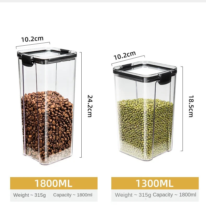 Sealed Jars Kitchen Grain Storage Organizer Large Tank Plastic Moisture-proof Storage Box Household Seasoning Jars Set 2030