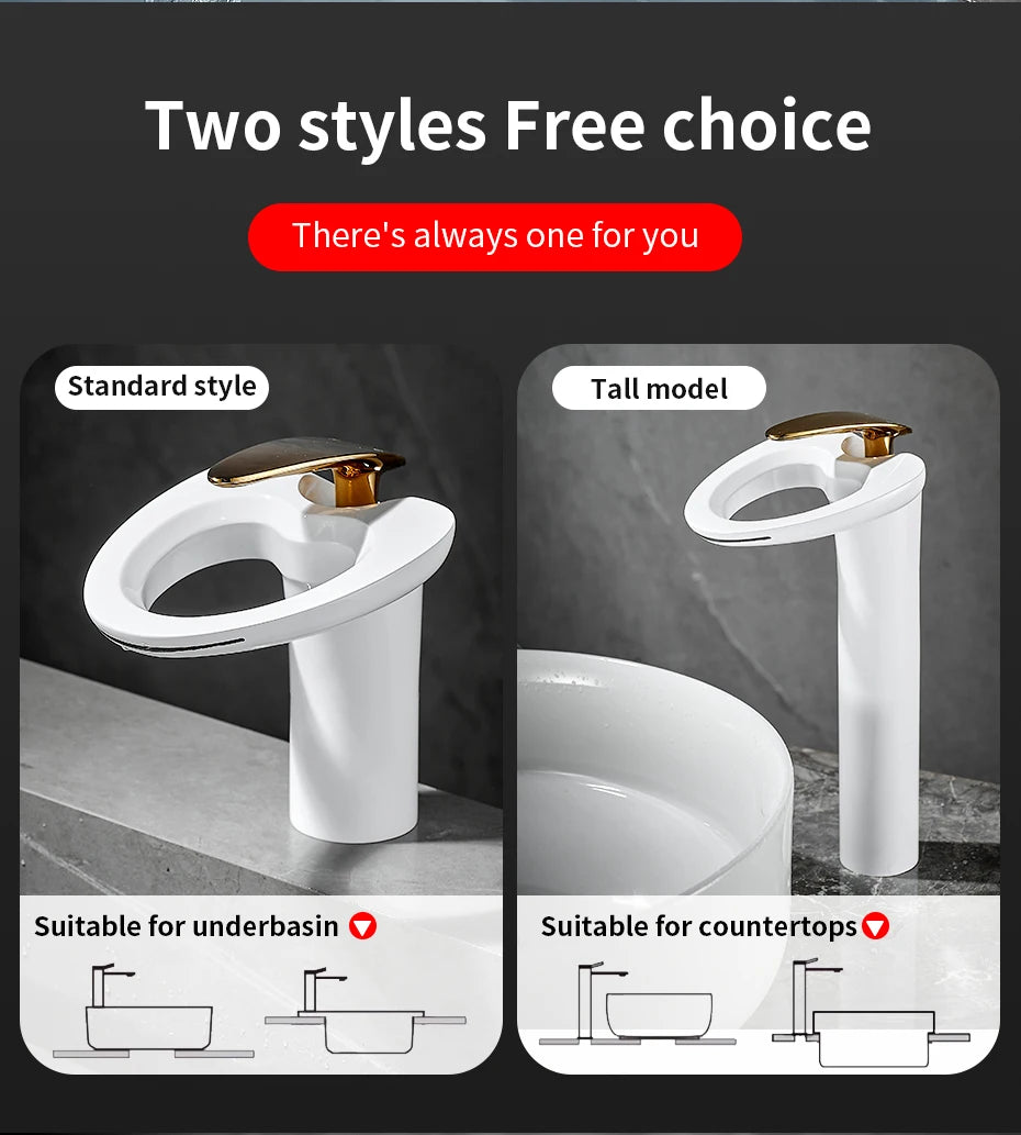Black Basin Faucets Waterfall Bathroom Faucet Single handle Basin Mixer Tap Bath Faucet Brass Sink Water Crane Silver 855964