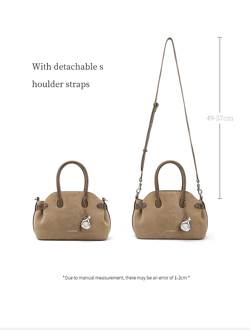 LA FESTIN Original Brand Women's Bag 2025 New Suede Bag Luxury Designer Handbag Boston Bag Shoulder Crossbody Bag Bowling Bag