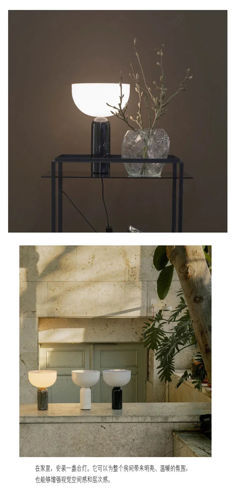 LED Minimalist Touch Mushroom Lamp Designer Marble Table Light Study Room Office Desk Lamp  Living Room Bedroom Beside Lamp
