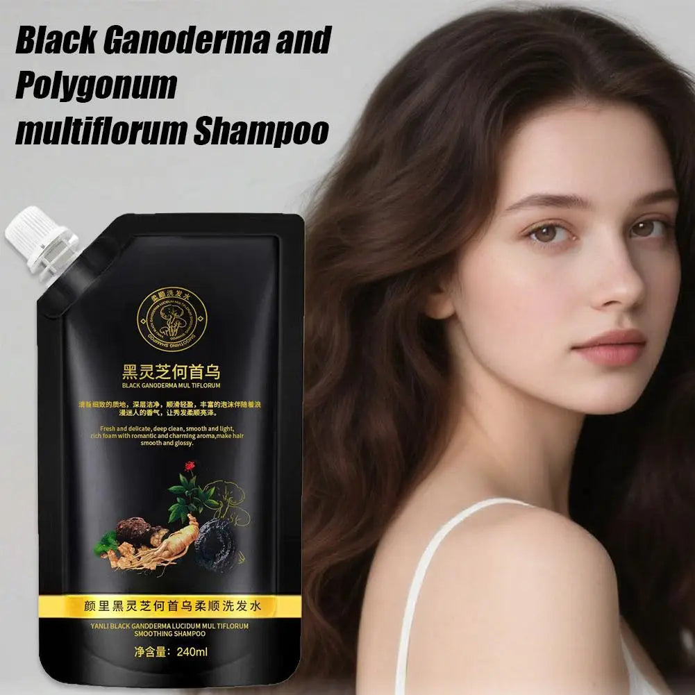 Black Reishi And Polygonum Shampoo Root Activator Shampoo for Men & Women Strengthening & Volumizing for Fuller-Looking Hair