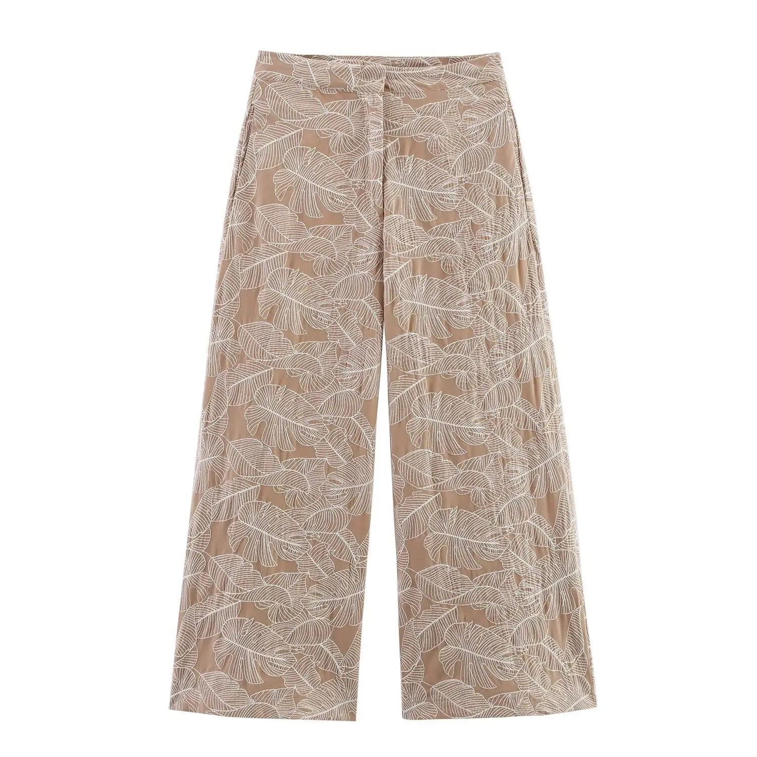 Women Two Pieces Pants Sets 2026 New Fashion Embroidery Crop Top + Trousers Women's Suit Casual 2 Piece Set Woman Outfits