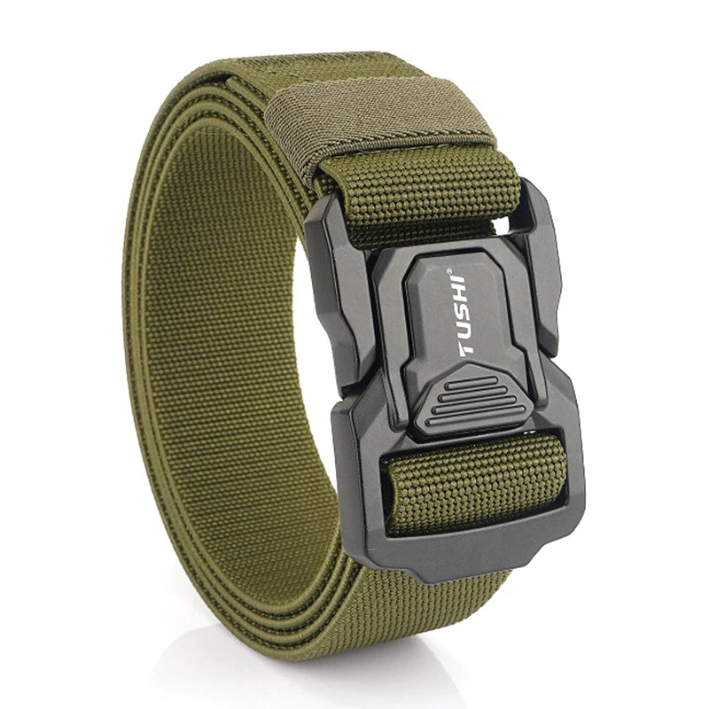 VATLTY 2023 Elastic Belt for Men Aluminum Alloy Quick Release Buckle Unisex Hiking Belt Military Tactical Belt Stretch Girdle
