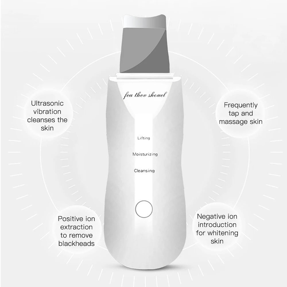 Ultrasonic Peeling Machine Skin Care Blackhead Remover Device Face Cleaning Pore Cleanser Facial Lifting Massager Skin Scrubber