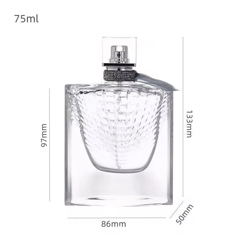 1pc 75ml Fish Scale Bottle with Silk Scarf Cap Transparent Glass Cosmetic Dispensing Empty Bottle Bayonet Perfume Bottle