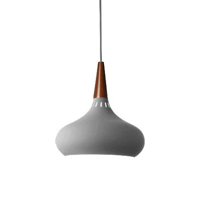 GEW Nordic Modern Funnel Pendant Light Wood Aluminum E27 Multi Color Hanging Lamp for Dining Kitchen Island Bedside