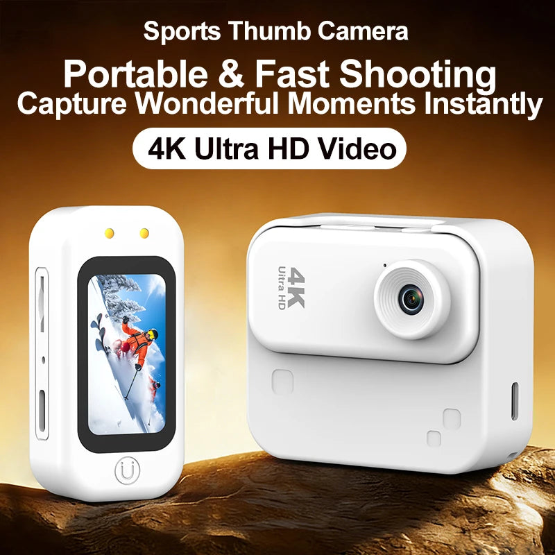 4K Thumb Camera Ultra-HD Action Camera Vlogging Image Stabilization First-Person View Cycling Chest-Mounted Camera