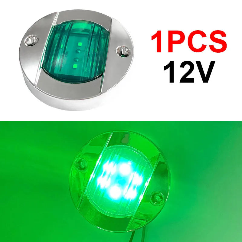 1Pcs DC12V/24V Marine Boat Transom LED Stern Light Round Cold White LED Tail Lamp Yacht Accessory Blue/White/Yellow/Green/Red