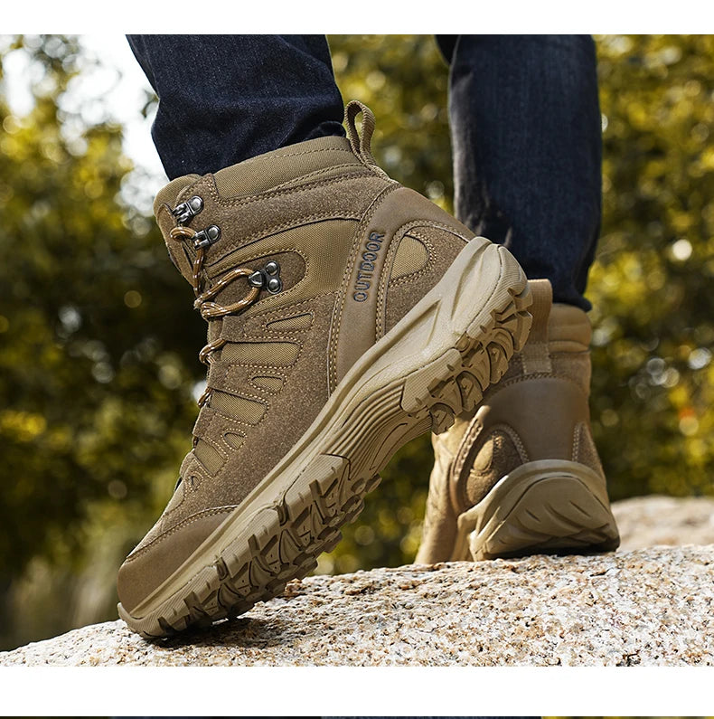 Outdoor Hiking Boots Men Shoes Anti-slip Wear-resistant Thick-soled Sports Shoes Men Breathable Comfortable Casual Shoes Men