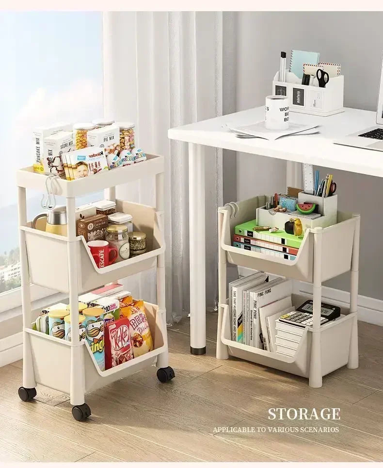 Trolley Bookshelf Kitchen Storage Rack Kitchen Corner Narrow Slit Storage Living Room Cabinet Bathroom Home Organizer Gifts