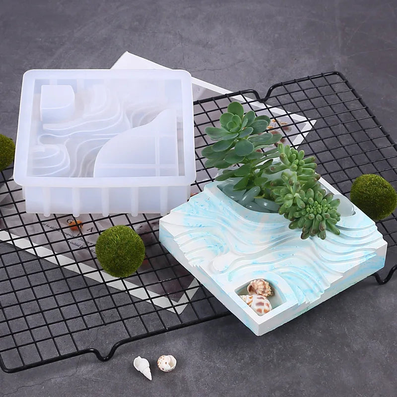 terraced planter silicone mold terraced mold for diy crafts home decors flower pot silicone molds cement planters gypsum pen