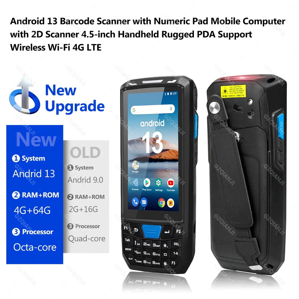 PDA Android Handheld Terminal Honeywell Barcode Scanner 1D 2D QR Portable Data Collector Terminal Device with WIFI 4G NFC