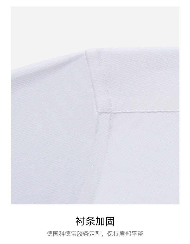 Windsor Collar French Shirt Men's Wrinkle-free Long-sleeved Twill Business Light Luxury Men's Casual Workwear Shirt for Men