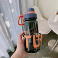 0.6L/0.8L/1L Large Capacity Water Bottles Plastic Lightweight Clear Drink Bottle Leak Proof with Handle Strap Travel Kettle